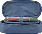 Piórnik kosmetyczka etui usztywniany z klapką granatowy SCHOOL OXFORD