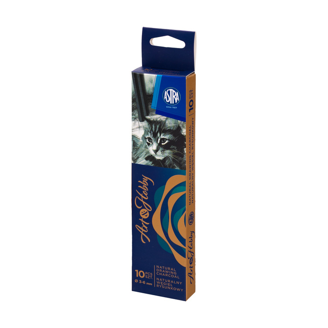 Węgiel rysunkowy naturalny 3-6mm 10szt Art&Hobby ASTRA