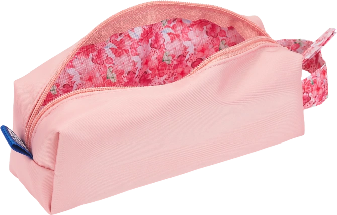 Piórnik kosmetyczka etui saszetka brzoskwiniowy kwiatki flowers OXFORD