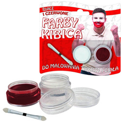Farby do malowania twarzy kibica biało-czerwone