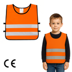 Kamizelka odblaskowa ostrzegawcza pomarańczow dzieci przedszkolaków 42x45cm