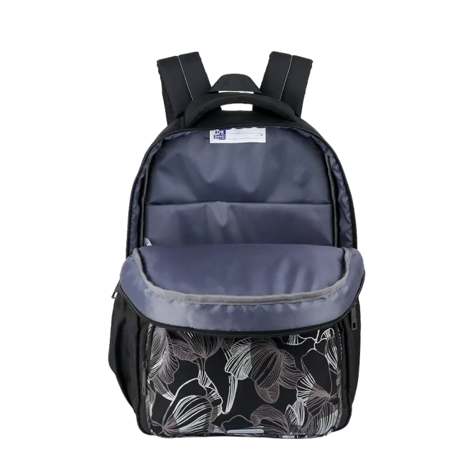 Plecak szkolny młodzieżowy czarny kwiaty 25l OXFORD