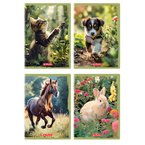 Zeszyty A4 32 kartki 3 linię kolorową 70g/m2 Animals HERLITZ 10sztuk