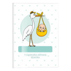 Okładka ochronna etui na książeczkę zdrowia dziecka bocian PVC
