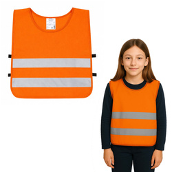 Kamizelka odblaskowa ostrzegawcza pomarańczowa dla dzieci szkolnych 45x50cm