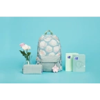 Plecak szkolny młodzieżow 26l+ piórnik miętowy kwiatki sztruks Bloom OXFORD