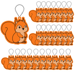 Brelok breloczek gadżet odblaskowy odblask zawieszka wiewiórka 25szt