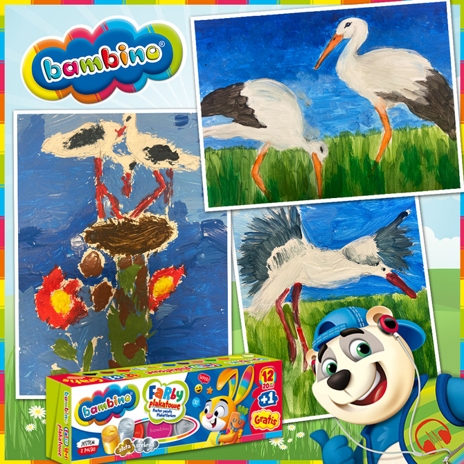 Farby plakatowe szkolne 13 kolorów x 20ml złota srebrna BAMBINO