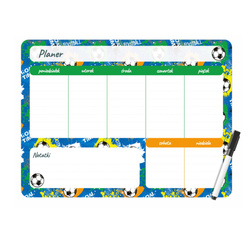 Planer na lodówkę magnetyczny tygodniowy 25x35cm + marker piłka BIURFOL
