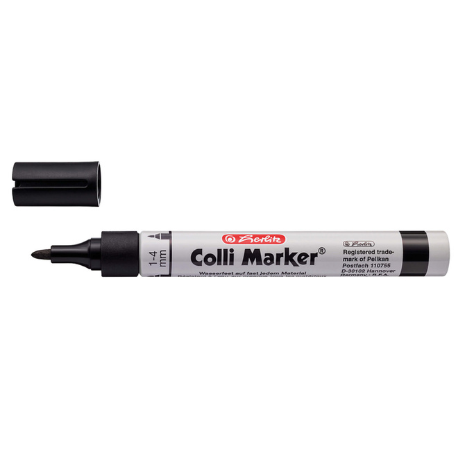 Marker permanentny wodoodporny czarny Colli-Marker 50 sztuk HERLITZ