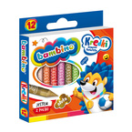 Kredki świecowe glinka kaolinowa + temperówka 12 kolorów BAMBINO