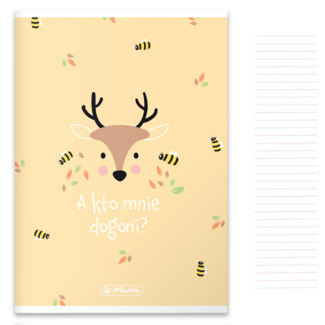 Zeszyt A5 16 kartek podwójna linia kolorowa 3linie 70g Pastel Cute HERLITZ