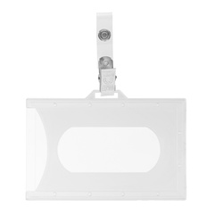 Identyfikator na kartę z klipsem żabką twardy plastik holder typ K 59x92mm