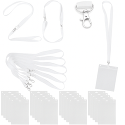 Identyfikator pionowy holder kieszonka A6 115x150mm + smycz 90cm x 20kpl