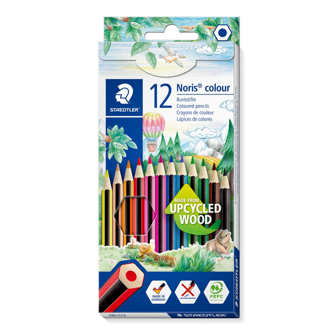 Kredki ołówkowe trójkątne 12 kolorów Wopex Noris colour STAEDTLER