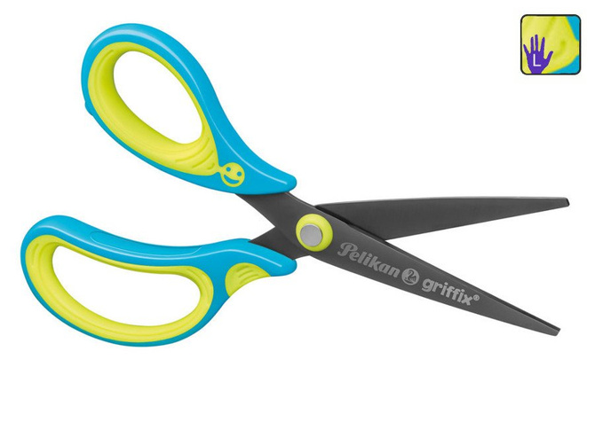 Nożyczki GRIFFIX tytanowe dla leworęcznych 14,5cm PELIKAN