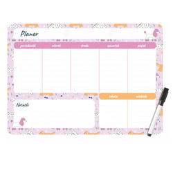 Planer na lodówkę magnetyczny tygodniowy 25x35cm + marker pieski BIURFOL