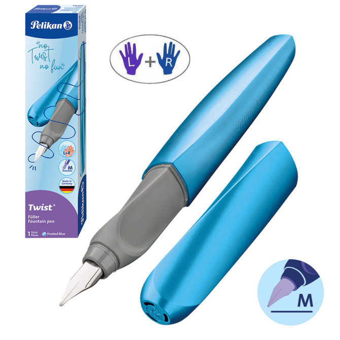 Pióro wieczne Twist dla dzieci prawo/lewo niebieskie Frosted Blue PELIKAN
