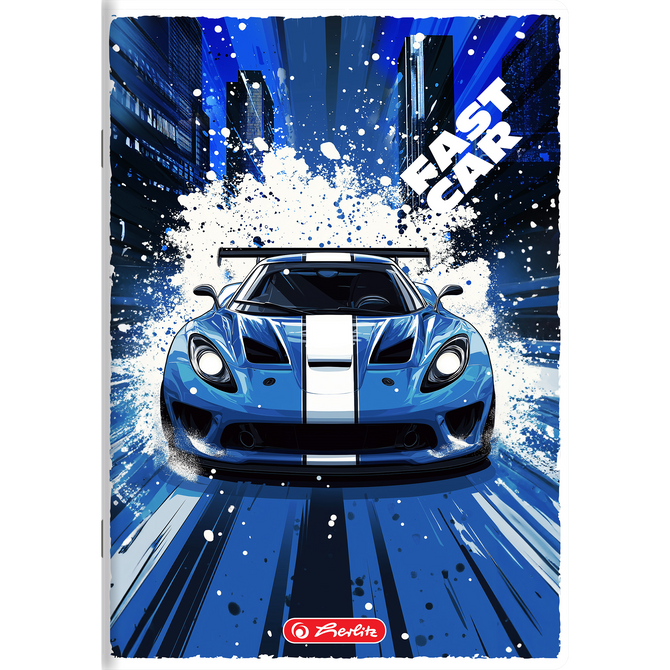 Zeszyt A5 32 kartki w kratkę z marginesem 70g/m2 Fast Car HERLITZ
