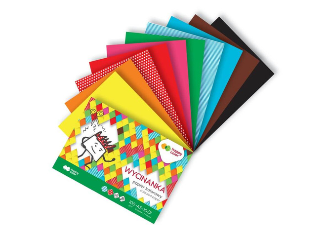 Papier kolorowy błyszczący wycinanka A5 10 kartek 100g/ m2 HAPPY COLOR