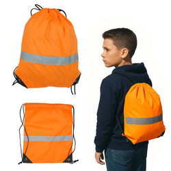 Worek odblaskowy odblask szkolny na buty strój WF pomarańczowy