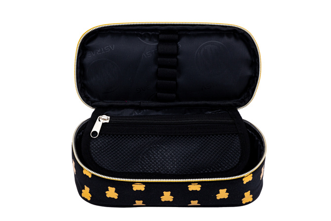 Piórnik kosmetyczka etui usztywniany z klapką misie Golden Teddy AC6 ASTRA
