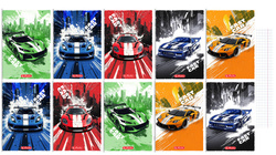 Zeszyt A5 32 kartki w kratkę z marginesem 70g/m2 Fast Car 10szt HERLITZ