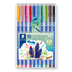 Pisaki flamastry mazaki trójkątne plastikowym etui Triplus 10szt STAEDTLER