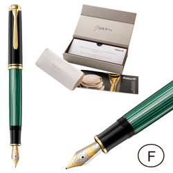 Pióro wieczne Souverän M400 F Black-Green na prezent premium FWI PELIKAN
