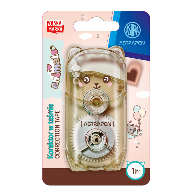 Korektor w taśmie z uszkami 5mm x 8m Astrapen Animals ASTRA