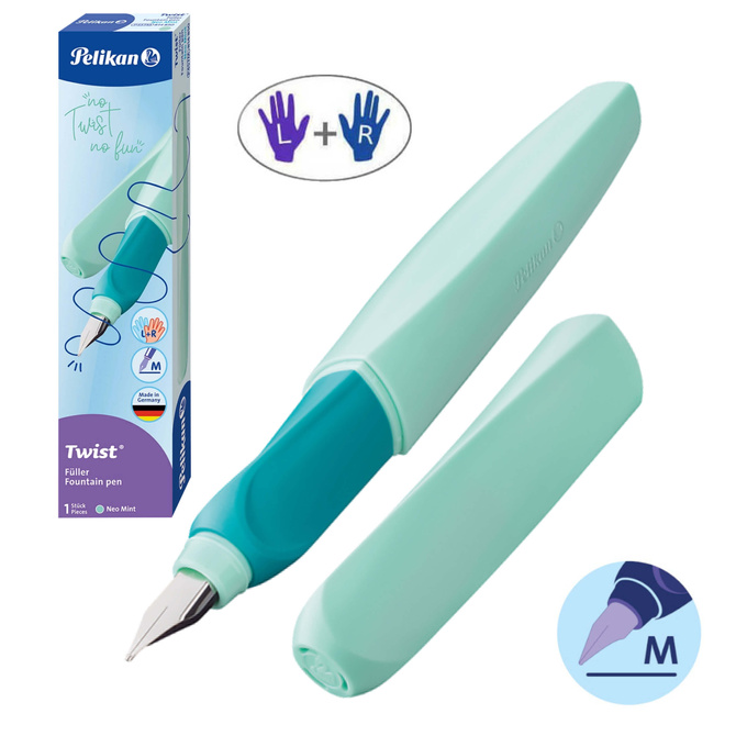 Pióro wieczne Twist dla dzieci prawo/lewo miętowe Neo Mint PELIKAN