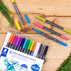 Mazaki pisaki dwustronne pędzelkowe akwarelowe brush pen 18szt STAEDTLER