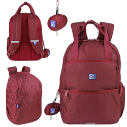 Plecak szkolny młodzieżowy bordo z pokrowcem przeciwdeszczowym 23l OXFORD
