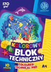 Blok techniczny kolorowy A4 10 kartek 170g/m2 ASTRA