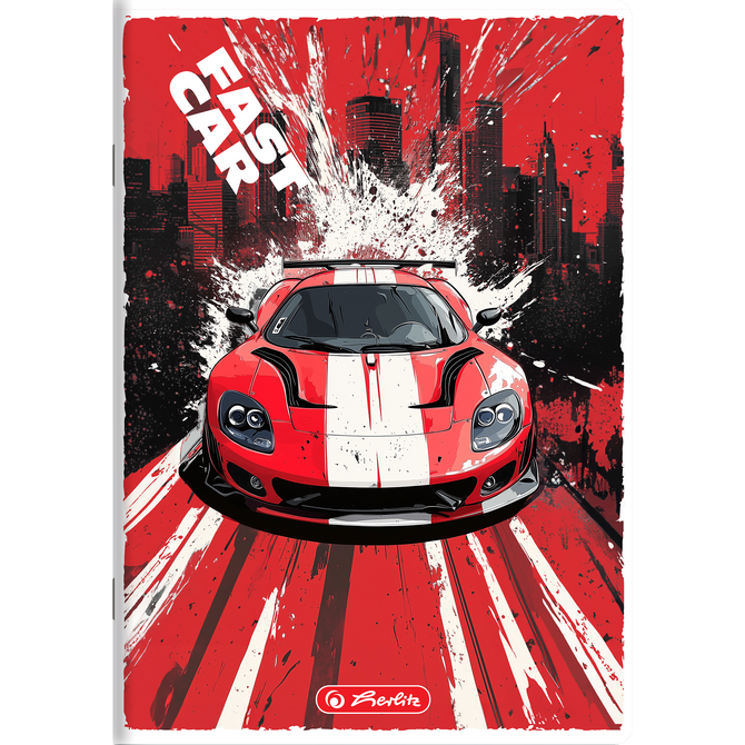 Zeszyt A5 32 kartki w kratkę z marginesem 70g/m2 Fast Car HERLITZ