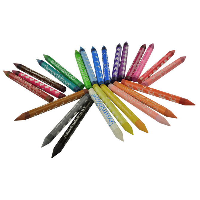 Kredki świecowe glinka kaolinowa + temperówka 12 kolorów BAMBINO