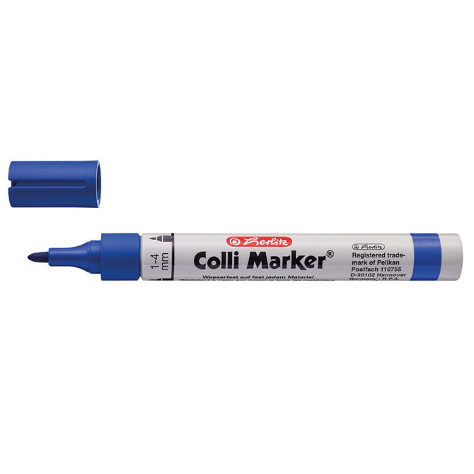 Marker permanentny wodoodporny niebieski Colli-Marker 50 sztuk HERLITZ