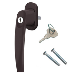 Klamka do okna z kluczykiem ze stopu RAL8019 alu