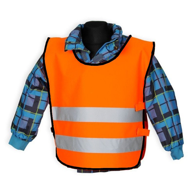 Kamizelka odblaskowa ostrzegawcza pomarańczowa dla dzieci szkolnych 45x50cm