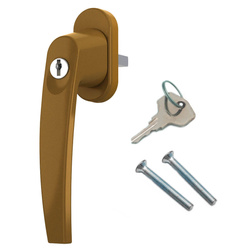 Klamka do okna z kluczykiem ze stopu GOLD aluminin