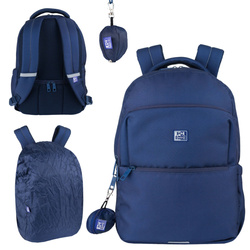 Plecak szkolny młodzieżowy granat z pokrowcem przeciwdeszczowym 23l OXFORD