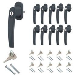 Klamka do okna z kluczykiem ze stopu RAL7016 10szt