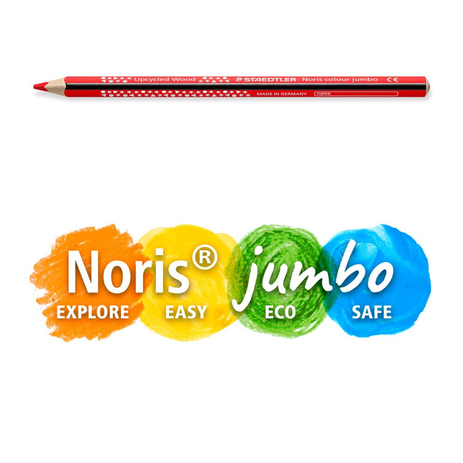 Kredki ołówkowe trójkątne jumbo 12 kolorów Noris colour STAEDTLER