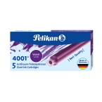 Naboje wkłady pióra wiecznego atramentowe długie 4001 fiolet 5szt PELIKAN