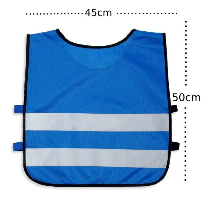 Kamizelka odblaskowa ostrzegawcza niebieska dla dzieci szkolnych 45x50cm