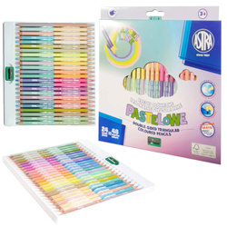 Kredki dwustronne trójkątne pastelowe 24/48 ASTRA