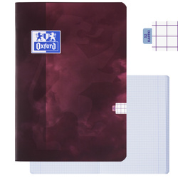 Zeszyt A5 32 kartki w kratkę z marginesem 99,4µm anti-scratch bordo OXFORD