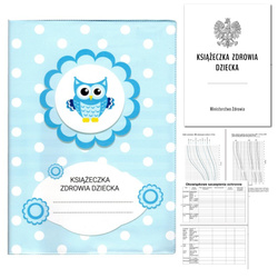 Książeczka Zdrowia Dziecka Książeczka Szczepień A5+okładka sowa niebieska