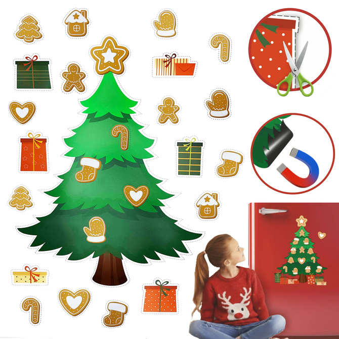 Zestaw kreatywny choinka magnetyczna pierniki BIURFOL