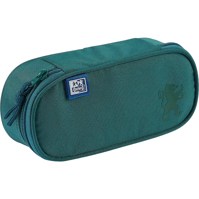 Piórnik kosmetyczka etui usztywniany z klapką zielony SCHOOL OXFORD